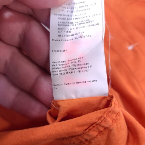 Hugo Boss Shirt Mens Large Slim Ronny Ombre Gradient Button Long Sleeve Top - Picture 9 of 9